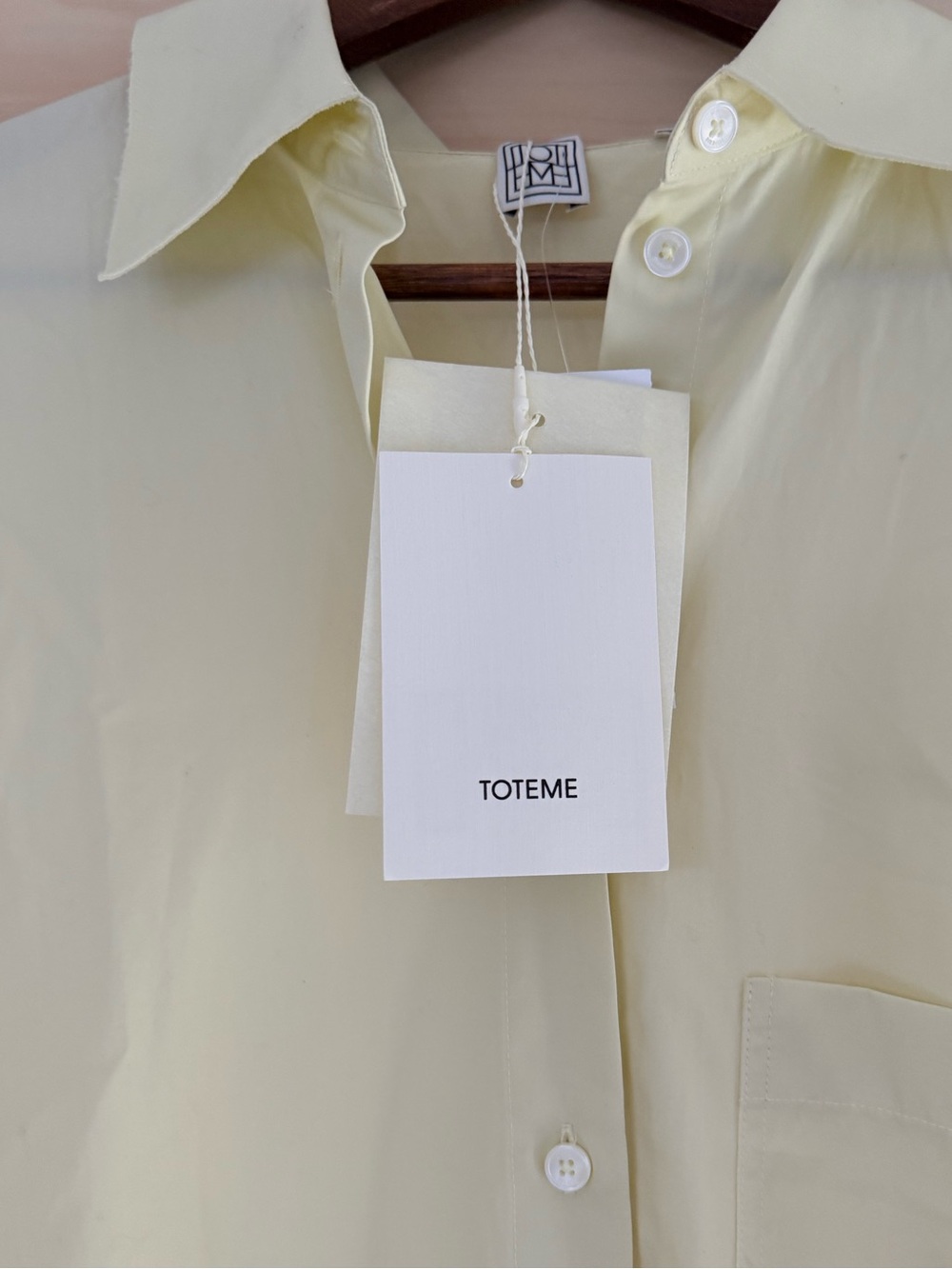 TOTEME Kimono Sleeve Cotton Poplin Shirtdress Open Yellow Size EU 36 US 4 NWT - Picture 3 of 7